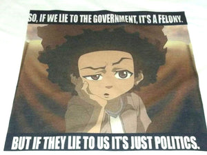 Huey Boondocks political white poly tshirt