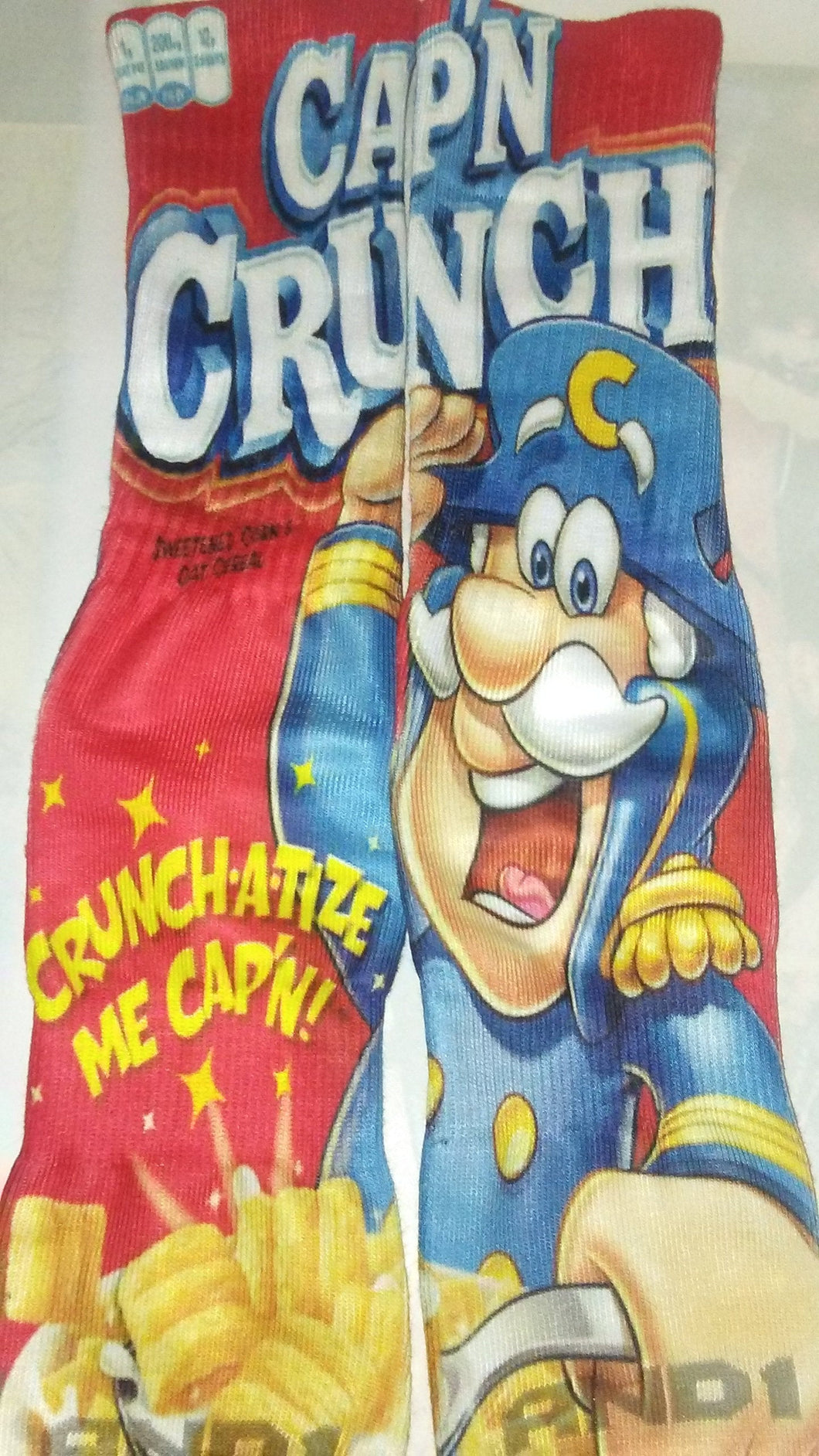 Red Captain Crunch custom socks