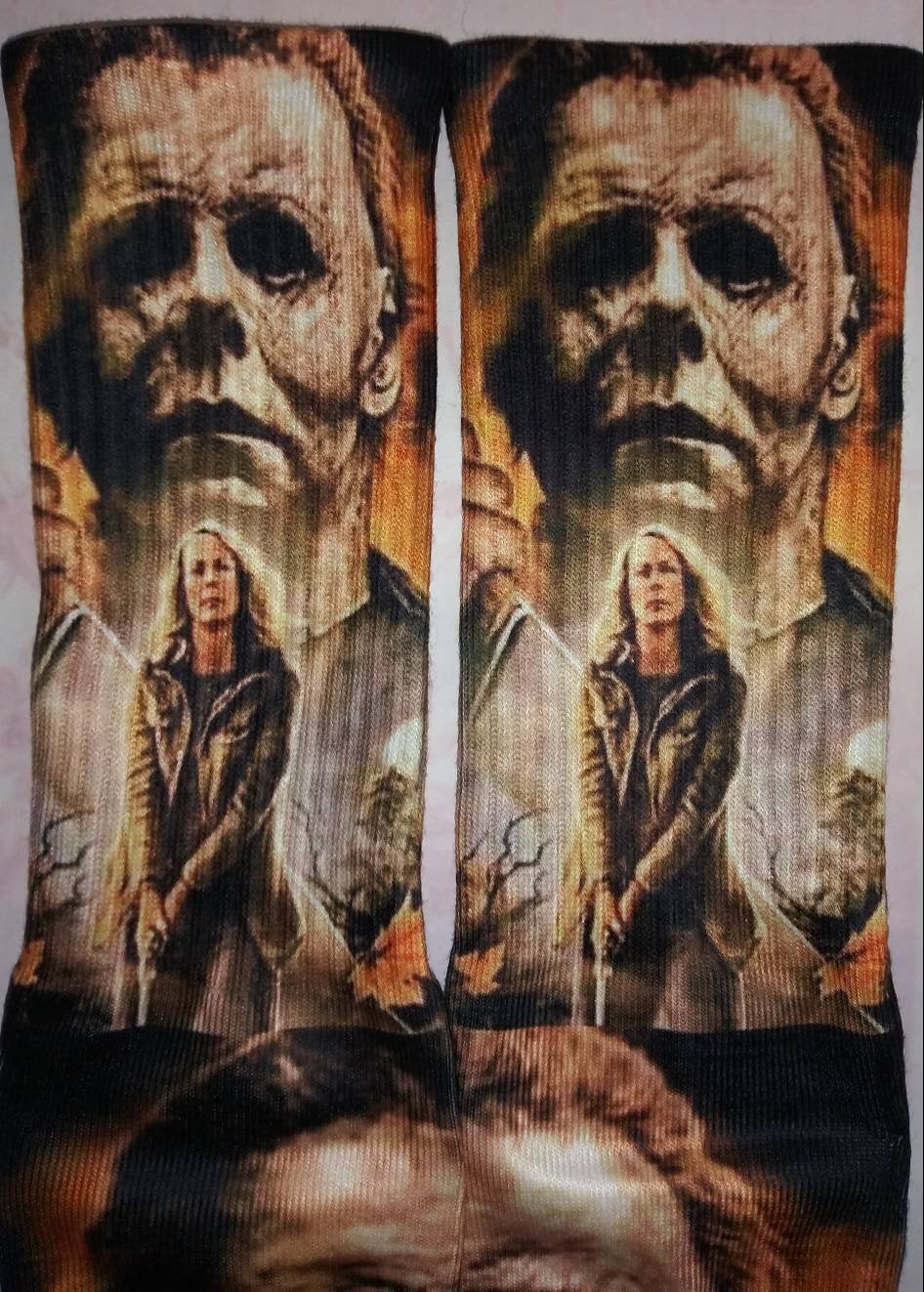 Halloween home coming custom crew socks
