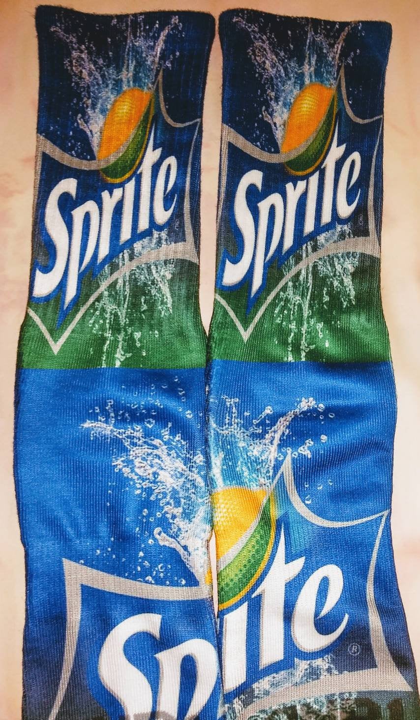 Lemon lime soda custom socks